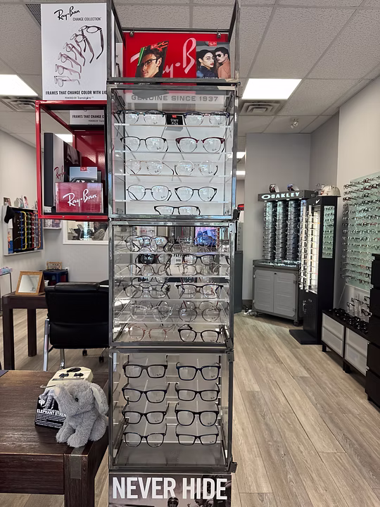 Wave Optical glasses in display case photo